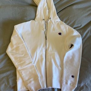 Champion reverse weave white hoodie zip up xs
